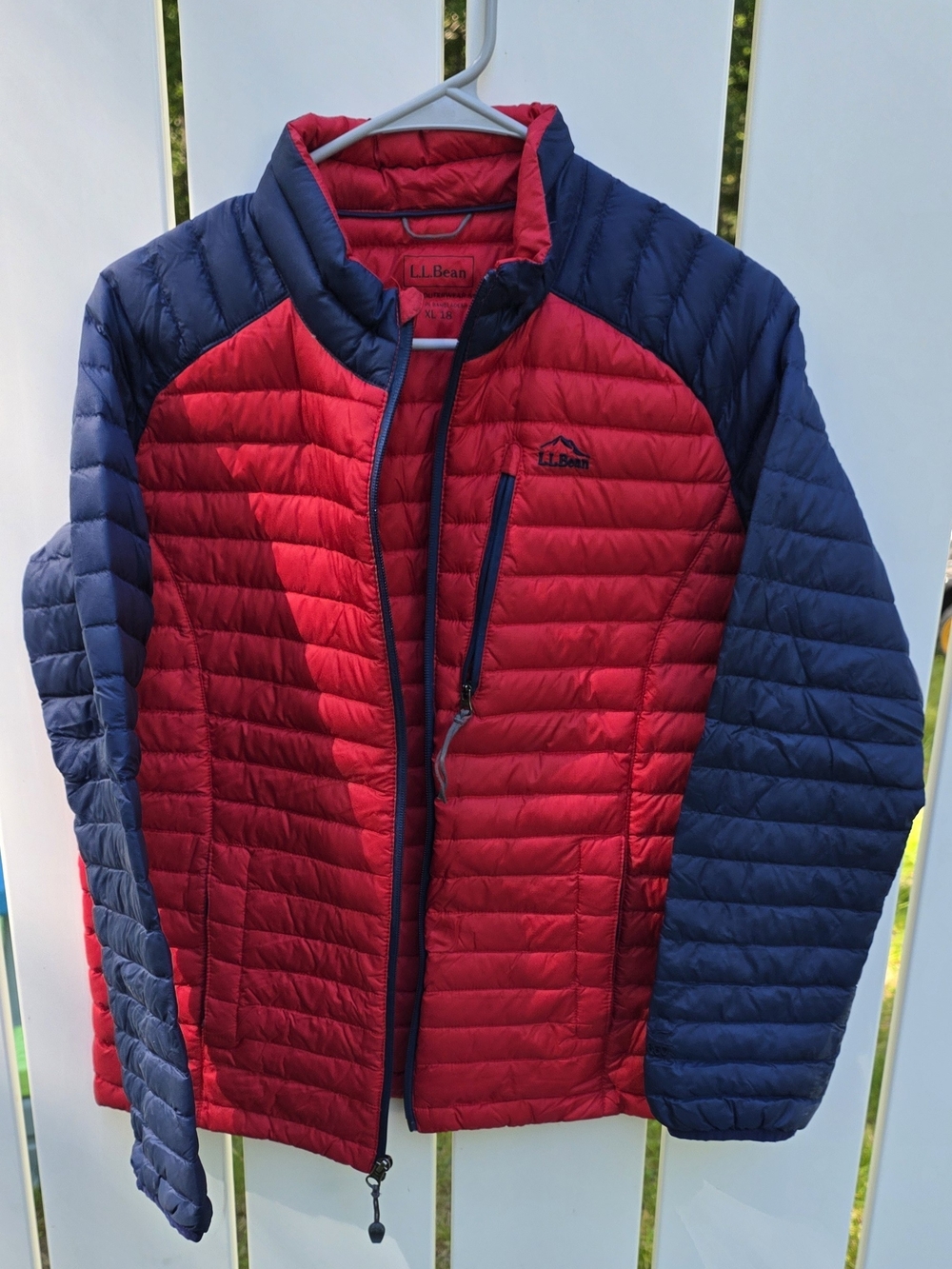 L.L. Bean Men’s Red and Navy Packable Puffer Jacket